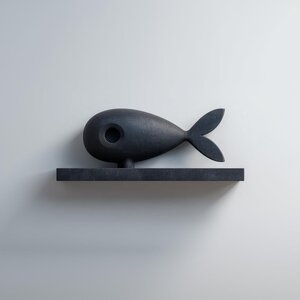 Étagère Murale Poisson Imprimée en 3D | Rebord Flottant Minimaliste d'Inspiration Sous-Marine | Décoration Thème Océan