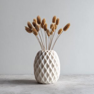 Vase Géométrique | Décoration Intérieure Minimaliste Imprimée en 3D | Vase à Fleurs Moderne