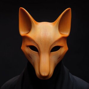 Masque Renard Imprimé en 3D | Sculpture Faciale Animale Moderne | Accessoire Cosplay Unique pour Adultes