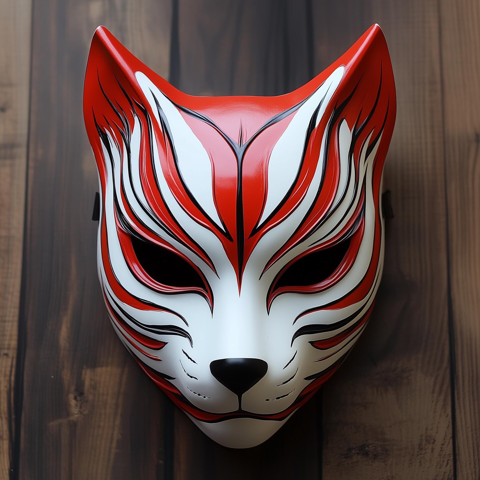 Masque de Guerrier Renard Japonais Imprimé en 3D | Masque Cosplay Samouraï Démon | Masque Mystique Anime