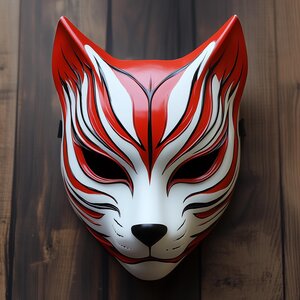 Masque de Guerrier Renard Japonais Imprimé en 3D | Masque Cosplay Samouraï Démon | Masque Mystique Anime