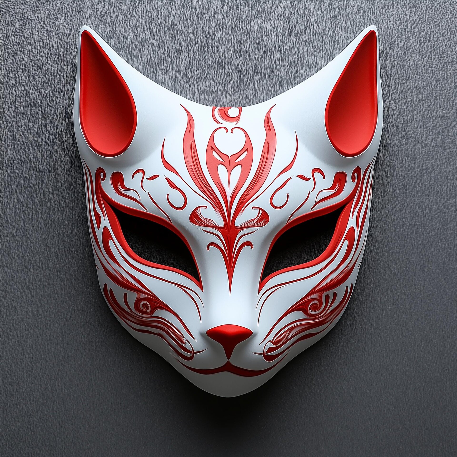 Masque de Renard Roux | Masque Japonais Imprimé en 3D | Masque Cosplay Anime