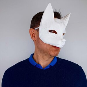 Masque Kitsune Imprimé en 3D | Masque Esprit Renard | Masque de Festival Cosplay Japonais