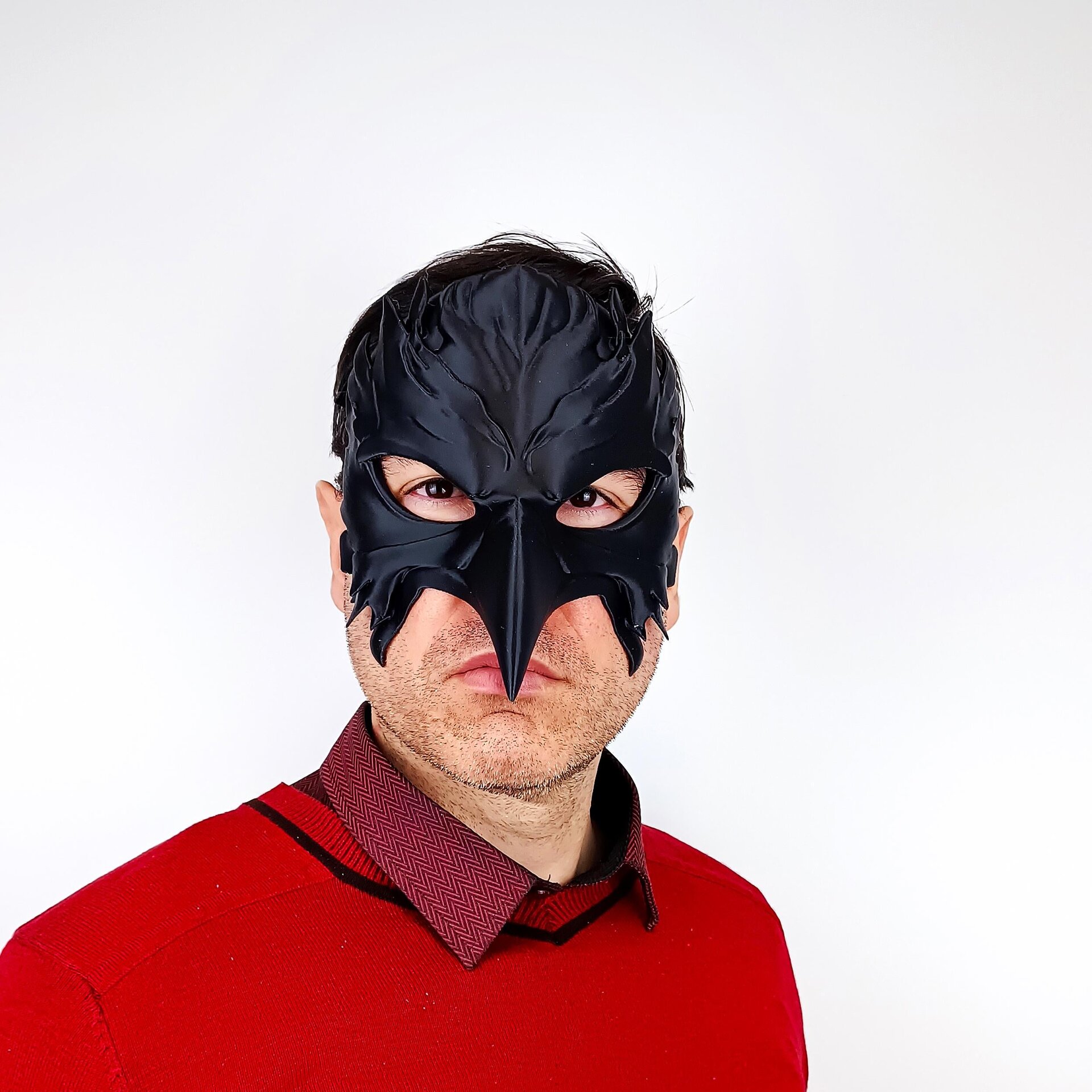 Masque de Corbeau Imprimé en 3D | Masque de Guerrier Oiseau Gothique | Masque à Bec Cosplay Fantasy Médecin de la Peste