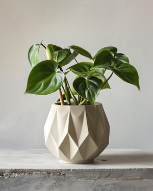 Cache-Pot Géométrique Imprimé en 3D | Pot à Plantes Facetté Moderne | Cache-Pot Intérieur Minimaliste