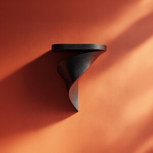 Support d'Étagère Murale en Spirale Imprimé en 3D | Rebord Flottant Gothique Moderne | Présentoir Dark Fantasy Minimaliste pour Bougies, Cristaux et Petite Décoration