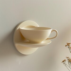 Étagère Murale Tasse à Thé Imprimée en 3D | Design d'Étagère Flottante Unique | Décoration Cuisine et Café Moderne