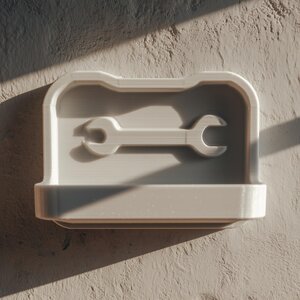 Étagère Murale Imprimée en 3D Outils | Plateau Organisateur Minimaliste pour Garage | Étagère de Rangement Flottante à Icône Clé à Molette pour Ateliers et Buanderies
