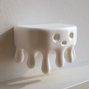 Étagère Murale Goutte Fondante Imprimée en 3D | Rebord Flottant au Design Personnage Minimaliste | Accent Déco Ludique et Moderne pour Chambres d'Enfants et Bureaux à Domicile