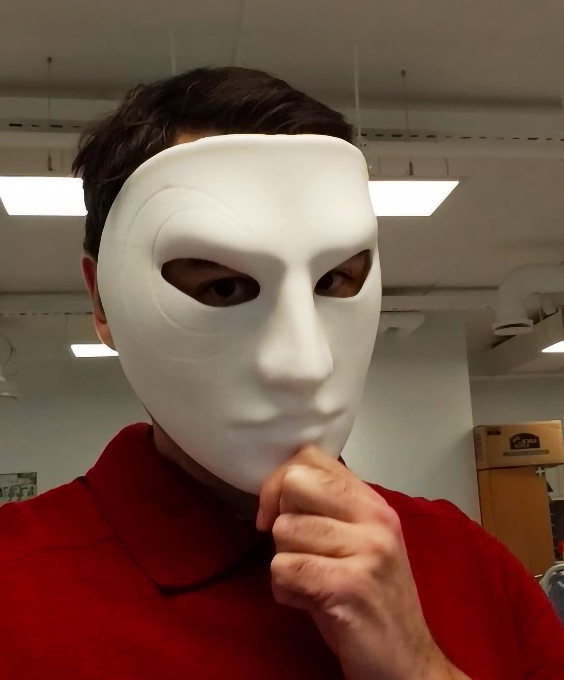 Masque Plein Visage Imprimé en 3D avec Détail Sculpté pour Cosplay, Théâtre, Art DIY | Accessoire Blanc Léger et Peignable pour Costume d'Halloween
