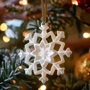 Lot de 10 Ornements Flocons de Neige Imprimés en 3D