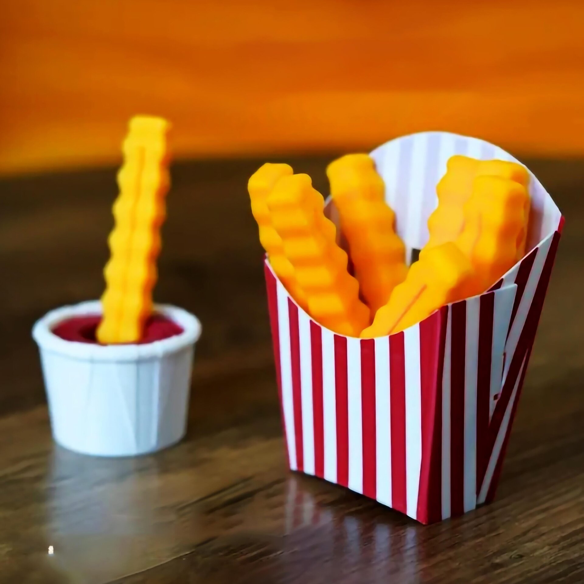 Pinces à Collations Frites | Pinces de Cuisine Imprimées en 3D | Canon à Ketchup Amusant Voleur de Collations | Pinces d'Organisation de Garde-Manger | Cadeau Alimentaire Unique