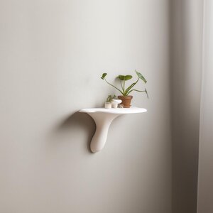 Étagère Murale Champignon Minimaliste | Étagère Imprimée en 3D Inspirée du Polypore Plat | Décoration Organique Moderne