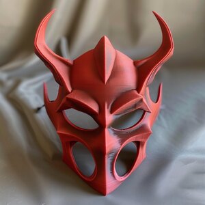 Masque de démon imprimé en 3D | Sculpture faciale cornue gothique | Accessoire de cosplay dark fantasy