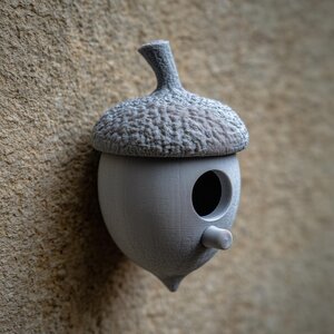 Décor Mural Nichoir Gland Imprimé en 3D au Toit Amovible | Sculpture Nichoir Cottage Fantaisiste pour Balcon, Jardin ou Entrée