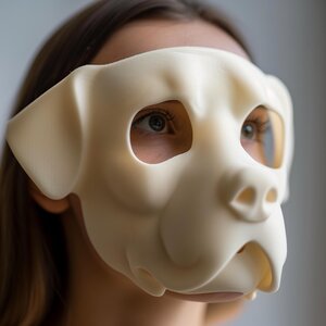 Masque de bouledogue imprimé en 3D | Masque de chien minimaliste pour adultes | Accessoire de cosplay animal unique