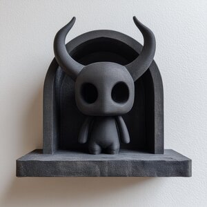Étagère Murale Dark Fantasy Imprimée en 3D avec Esprit Cornu | Décoration Alcôve Gothique | Accent Flottant Mignon et Inquiétant pour Chambre, Salle de Jeux ou Couloir