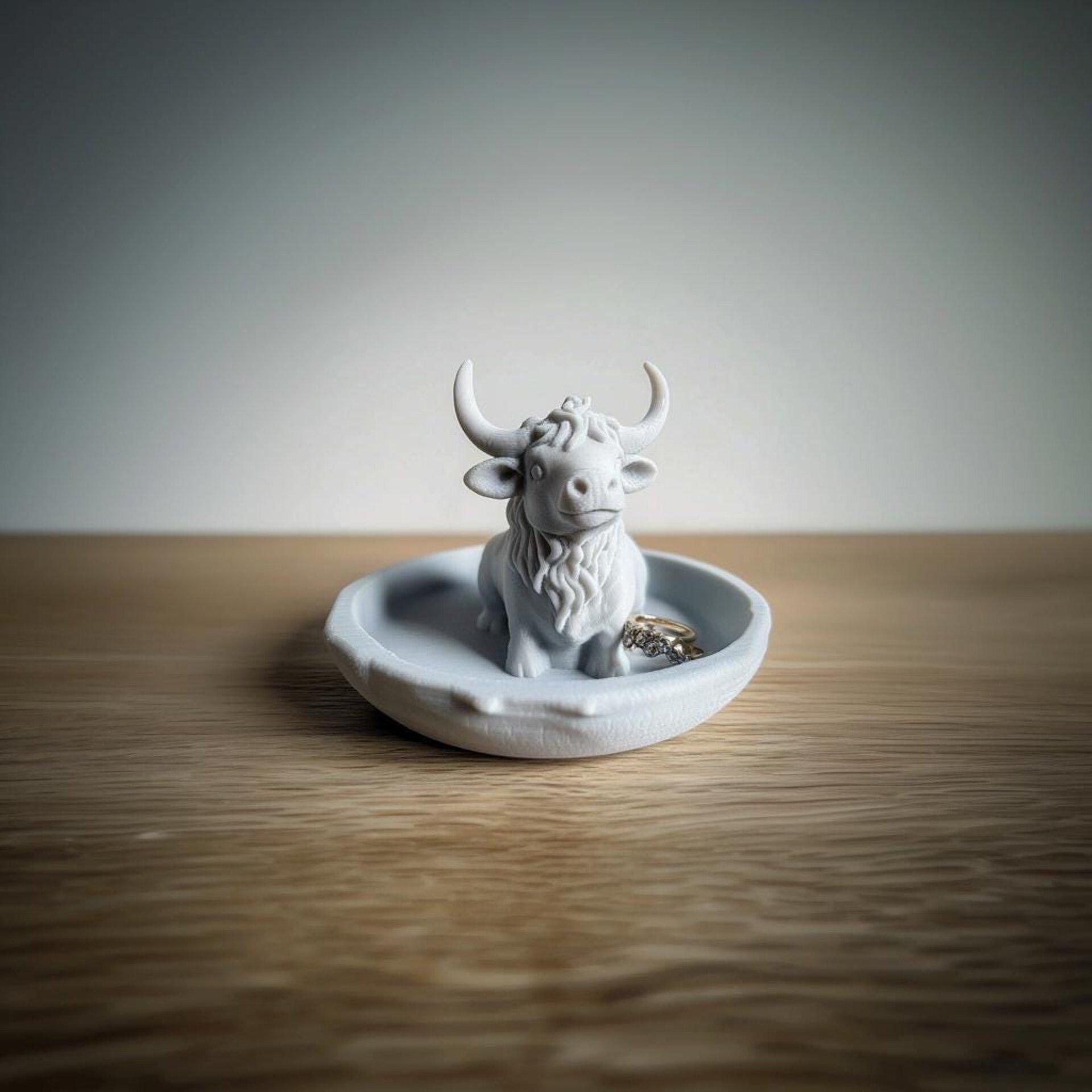 Coupelle à Bijoux Vache | Porte-Bagues Imprimé en 3D | Coupelle à Bibelots Vache Highland