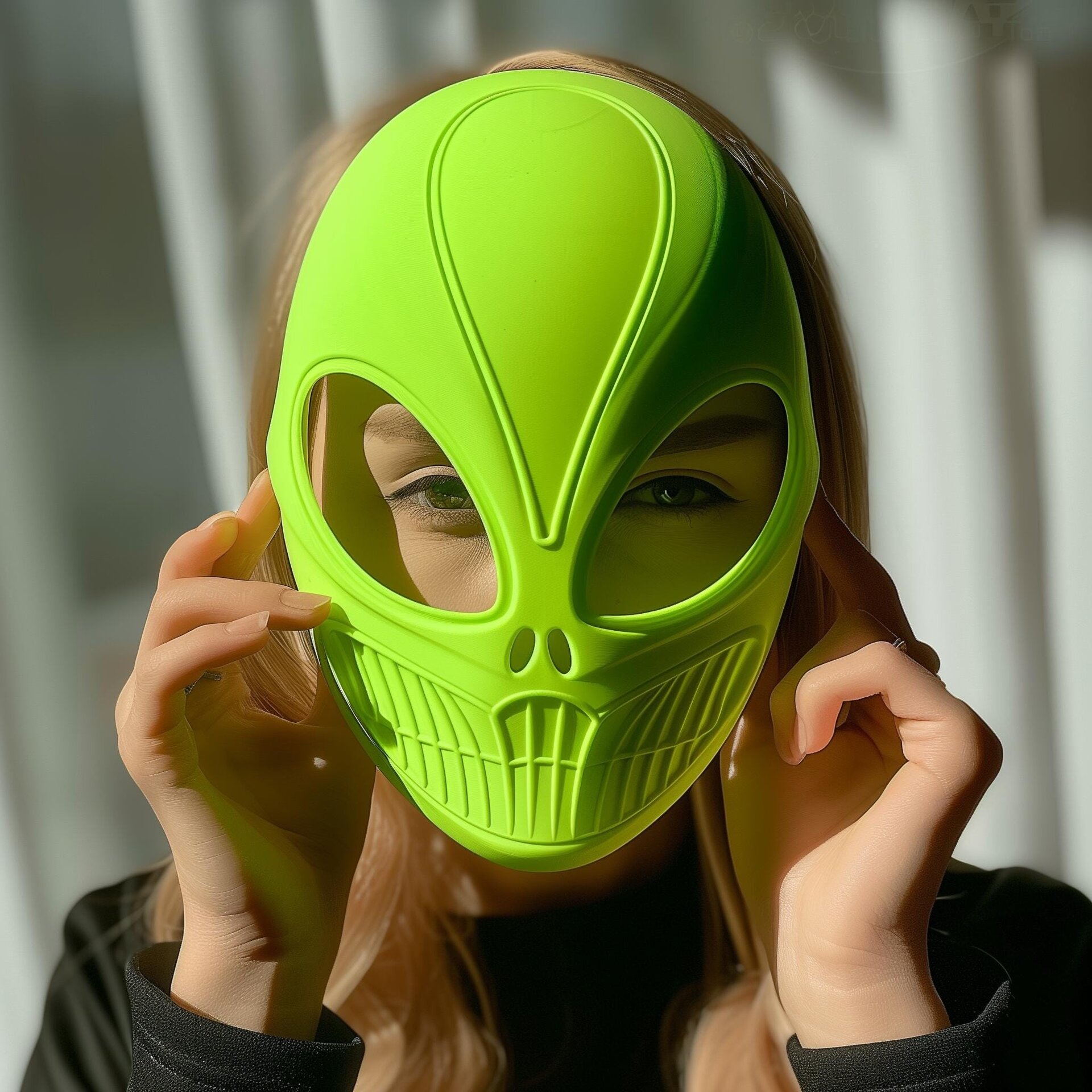 Masque d'alien imprimé en 3D | Masque futuriste de science-fiction | Accessoire de cosplay unique