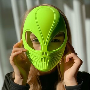 Masque d'alien imprimé en 3D | Masque futuriste de science-fiction | Accessoire de cosplay unique