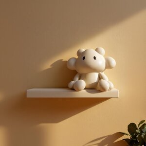 Étagère murale imprimée en 3D créature mignonne | Ledge flottant personnage blob kawaii | Étagère minimaliste pour chambre d'enfant, nurserie et salle de jeux
