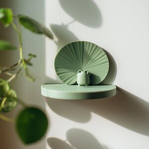 Étagère murale grenouille imprimée en 3D | Ledge flottant minimaliste inspiré du nénuphar | Accent déco mural mignon et moderne pour intérieurs cosy