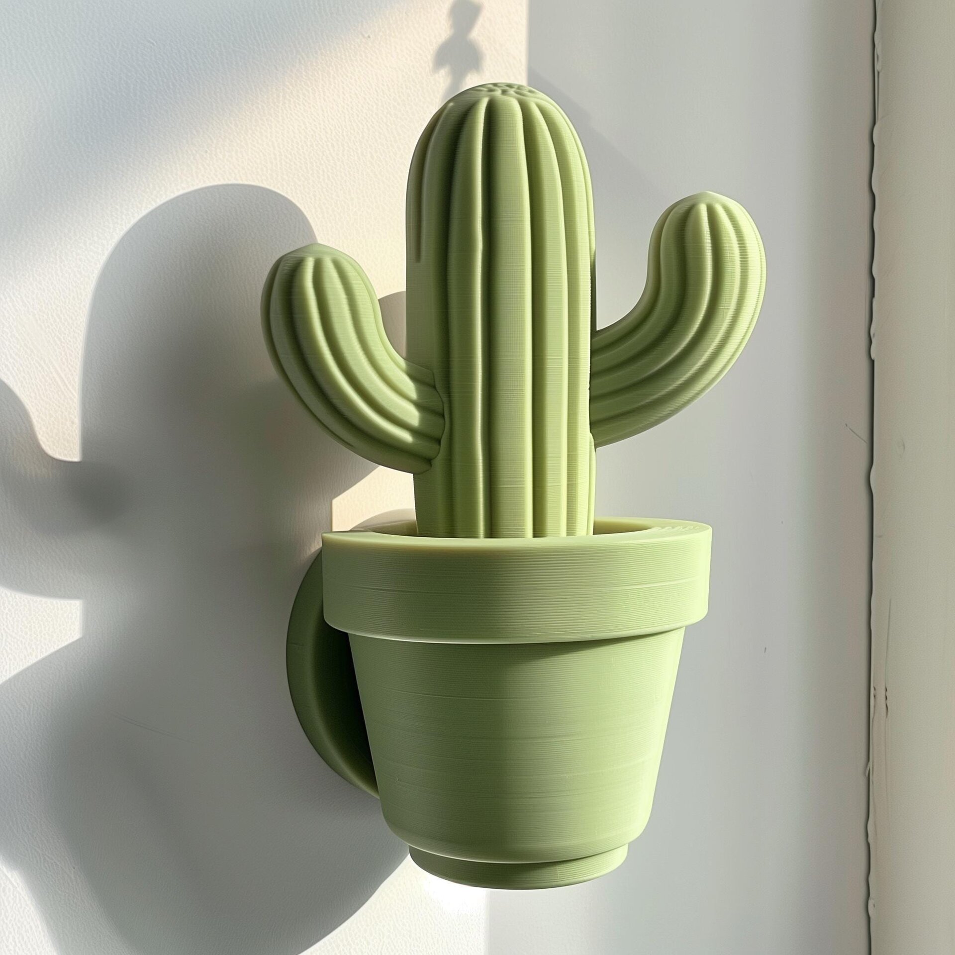 Décoration Murale Cactus Imprimée en 3D | Décoration en Forme de Plante Minimaliste Moderne | Accent Contemporain Unique pour Affichage Mural Créatif