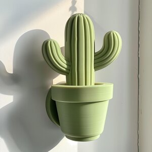 Décoration Murale Cactus Imprimée en 3D | Décoration en Forme de Plante Minimaliste Moderne | Accent Contemporain Unique pour Affichage Mural Créatif