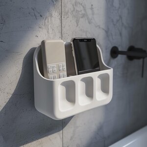 Étagère organisateur murale imprimée en 3D | Rangement flottant minimaliste | Support moderne pour téléphone, télécommande et petits objets