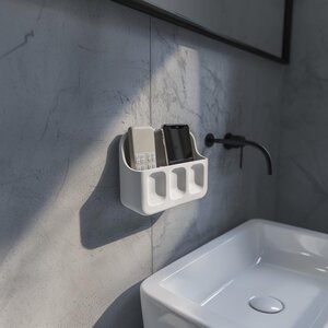 Étagère organisateur murale imprimée en 3D | Rangement flottant minimaliste | Support moderne pour téléphone, télécommande et petits objets
