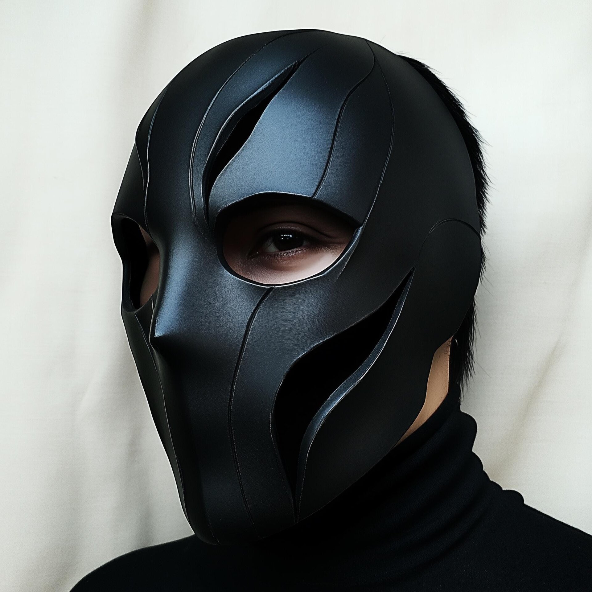 Masque tactique noir | Masque intégral imprimé en 3D pour homme | Accessoire de costume cyberpunk