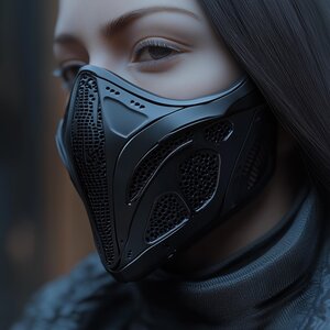 Masque cyberpunk | Masque tactique de guerrier futuriste pour cosplay | Masque de science-fiction imprimé en 3D