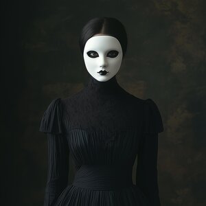 Masque Fantôme | Masque Facial Envoûtant Imprimé en 3D | Masque d'Horreur Victorien Gothique de Bal Masqué
