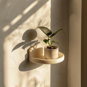 Étagère murale ronde imprimée en 3D | Ledge d'exposition flottant minimaliste | Accent mural incurvé moderne pour intérieurs contemporains élégants