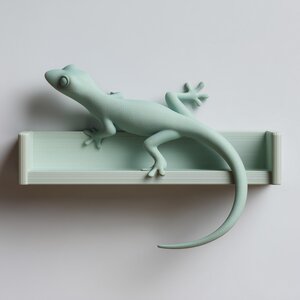 Étagère murale gecko imprimée en 3D | Ledge flottant minimaliste reptile | Accent déco lézard moderne pour chambre, bureau et salle de jeux cosy
