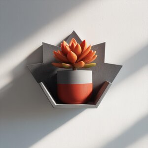 Étagère feuille d'érable imprimée en 3D | Étagère murale géométrique décorative | Étagère flottante moderne
