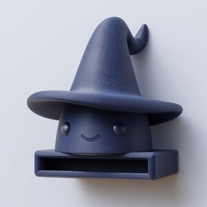 Étagère Murale Chapeau de Sorcier Imprimée en 3D | Adorable Rangement Magique pour Clés et Courrier | Étagère Déco Fantasy pour Chambre d'Enfant, Nursery et Entrée
