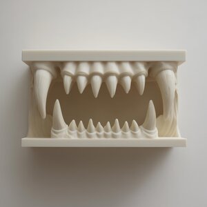Étagère Murale Mâchoire de Monstre Imprimée en 3D | Niche Gothique à Bouche Crocs | Rebord Flottant Horreur pour Objets de Collection, Déco Halloween et Salle de Jeu