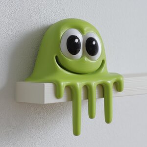 Figurine Monstre Gluant Imprimée en 3D pour Étagère | Décoration Mignonne de Gelée Dégoulinante pour Étagères Plates | Accent Kawaii pour Salle de Jeux, Bureau et Bibliothèque