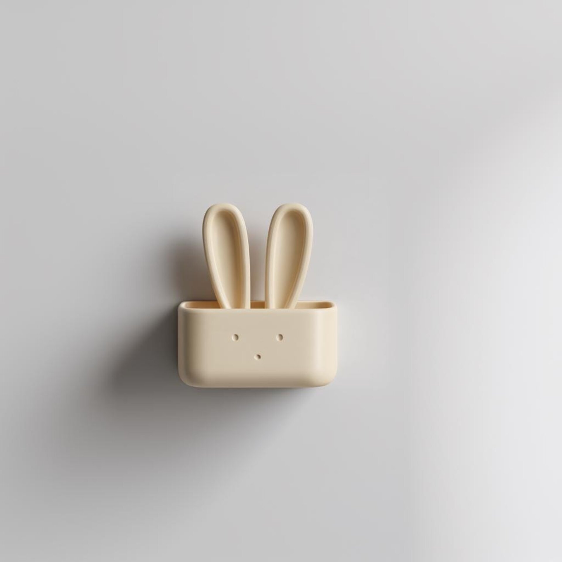 Étagère Murale Organisateur Lapin Imprimée en 3D | Pochette de Rangement d’Entrée avec Oreilles de Lapin Mignonnes | Accent Décoratif Minimaliste pour Nursery Cosy, Chambre d’Enfant et Maison