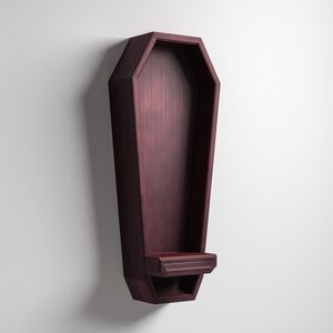 Étagère Murale Cercueil Imprimée en 3D | Niche Gothique Vampire pour Bougies et Cristaux | Accent Décoratif Horrifique pour Amateurs d'Halloween et Chambres Gothiques