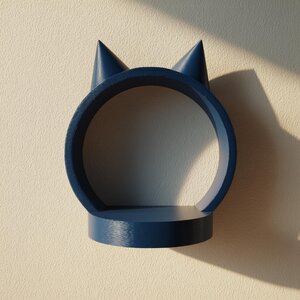 Étagère Murale Oreilles de Chat Imprimée en 3D | Rebord Flottant Rond Minimaliste | Accent Déco Murale Mignon et Moderne pour Chambre, Nursery ou Salle de Jeu