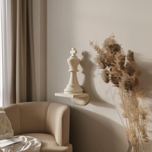 Décoration Murale Pièce d'Échecs Roi Imprimée en 3D | Design Minimaliste Moderne d'Inspiration Échecs | Art Imprimé en 3D Unique pour Intérieurs Contemporains