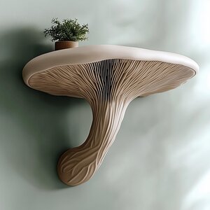 Étagère Champignon Imprimée en 3D | Étagère Murale Flottante