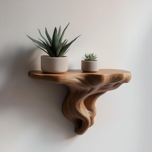 Étagère Murale Racine d'Arbre | Étagère Organique Imprimée en 3D | Rebord Flottant Inspiré de la Nature