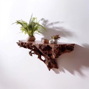 Étagère Murale Racine d’Arbre | Étagère Flottante pour Plantes | Décoration Murale Organique Imprimée en 3D