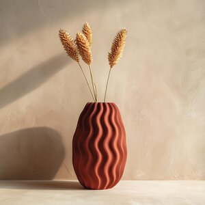 Vase Ondulé Imprimé en 3D | Vase Moderne Style Terracotta | Vase Organique Minimaliste