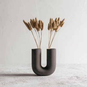 Vase en U Imprimé en 3D | Vase Sculptural Moderne en Plastique PLA Minimaliste | Vases Décoratifs pour Fleurs Séchées et Fraîches, Décoration Intérieure Unique