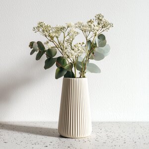 Vase Origami Imprimé en 3D | Vase Minimaliste à Rainures pour Fleurs Fraîches et Séchées | Décoration Intérieure Géométrique Moderne