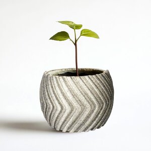 Cache-Pot Zigzag Moderne | Housse Décorative pour Pot Imprimée en 3D | Manchon pour Pot de Plante d'Intérieur | Décoration Minimaliste pour la Maison